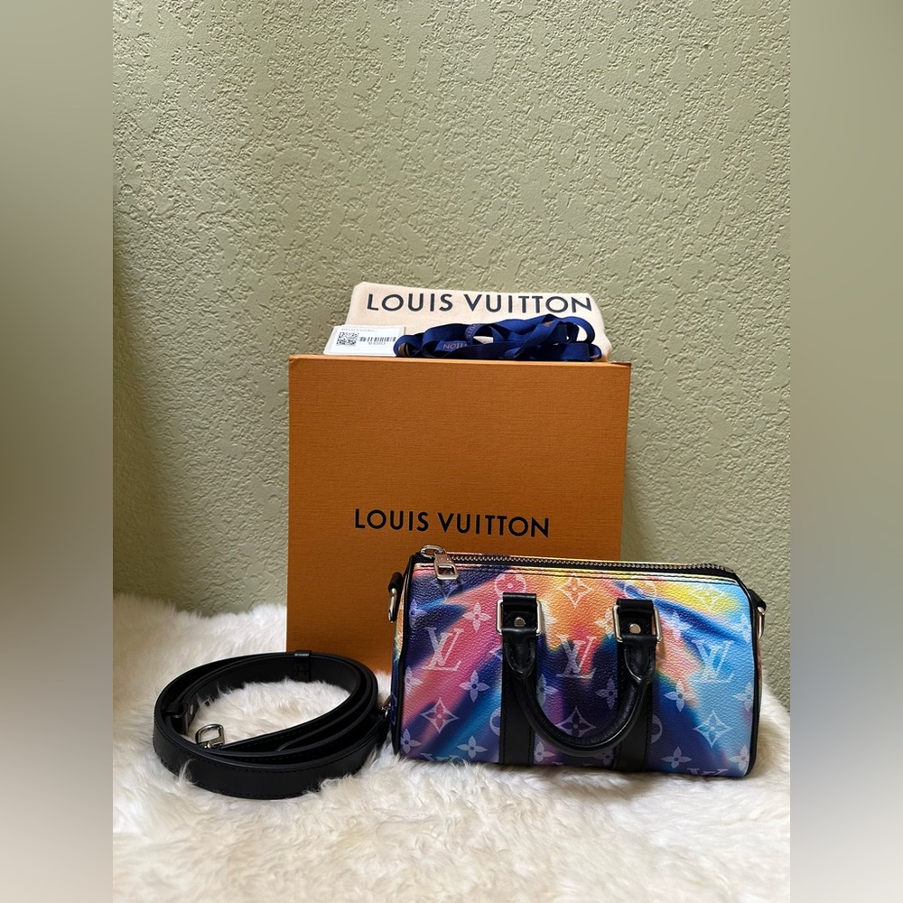 Louis Vuitton Keepall XS Sunset Monogram Canvas Bandouliere Bag Virgil Limited - Picture 3 of 15
